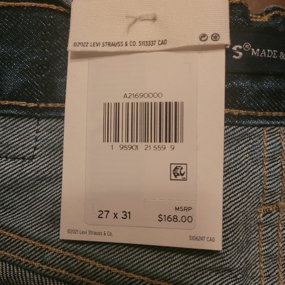 Levis Made & Crafted Womens Denim Jean 25 Full Flare High Rise Dark Blue New - Picture 7 of 11